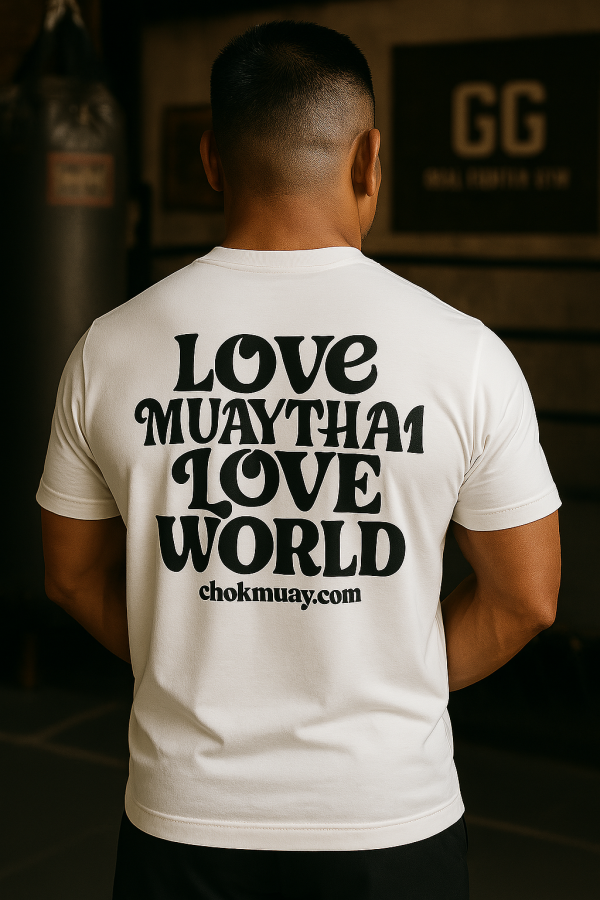 T-Shirt "LOVE MUAYTHAI LOVE WORLD" White - Image 4