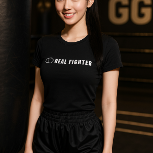 T-Shirt "REAL FIGHTER - Minimal Ed" Black