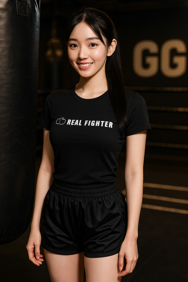 T-Shirt "REAL FIGHTER - Minimal Ed" Black